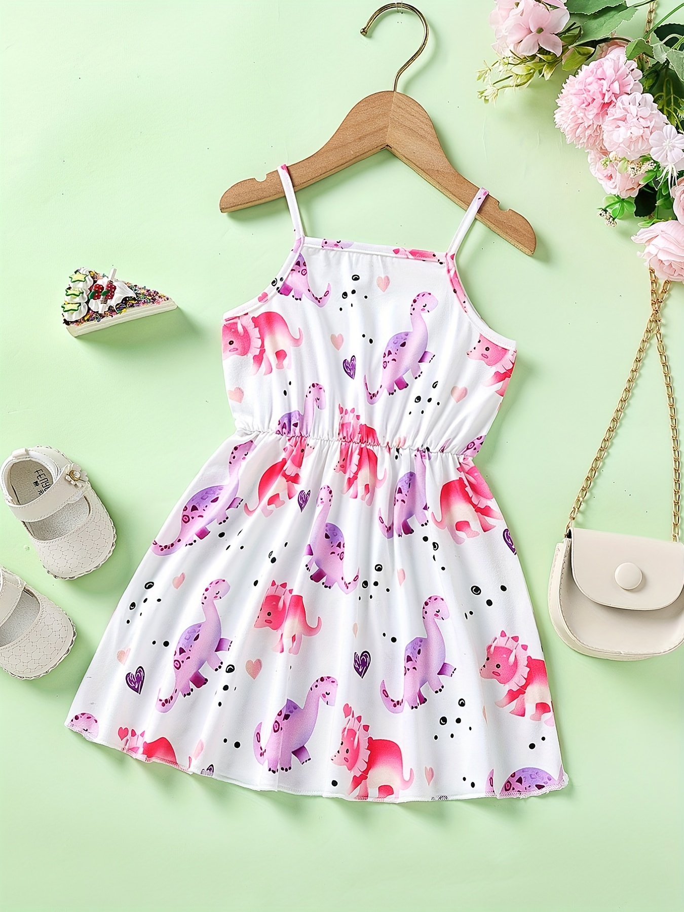 baby girls cute cartoon print pleated dress princess dresses summer cami dresses details 46