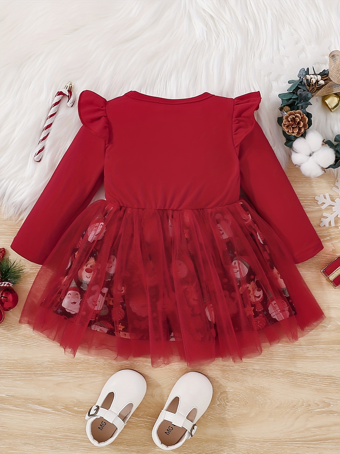 baby girls mesh-baby girls mesh dress long sleeve bow floral embroidered princess dress clothes of various colors details 1