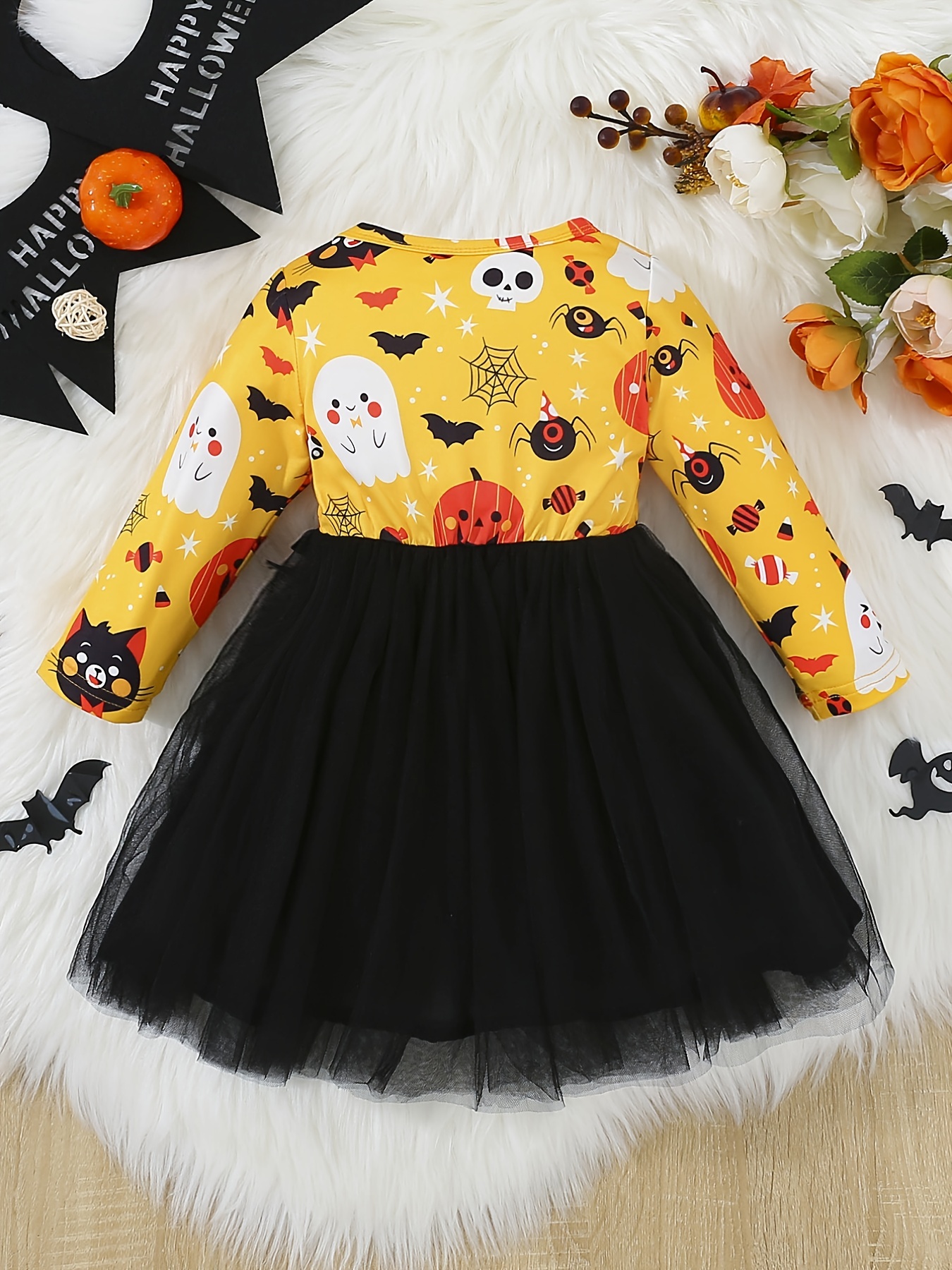 baby girls mesh-baby girls mesh dress long sleeve bow floral embroidered princess dress clothes of various colors details 6