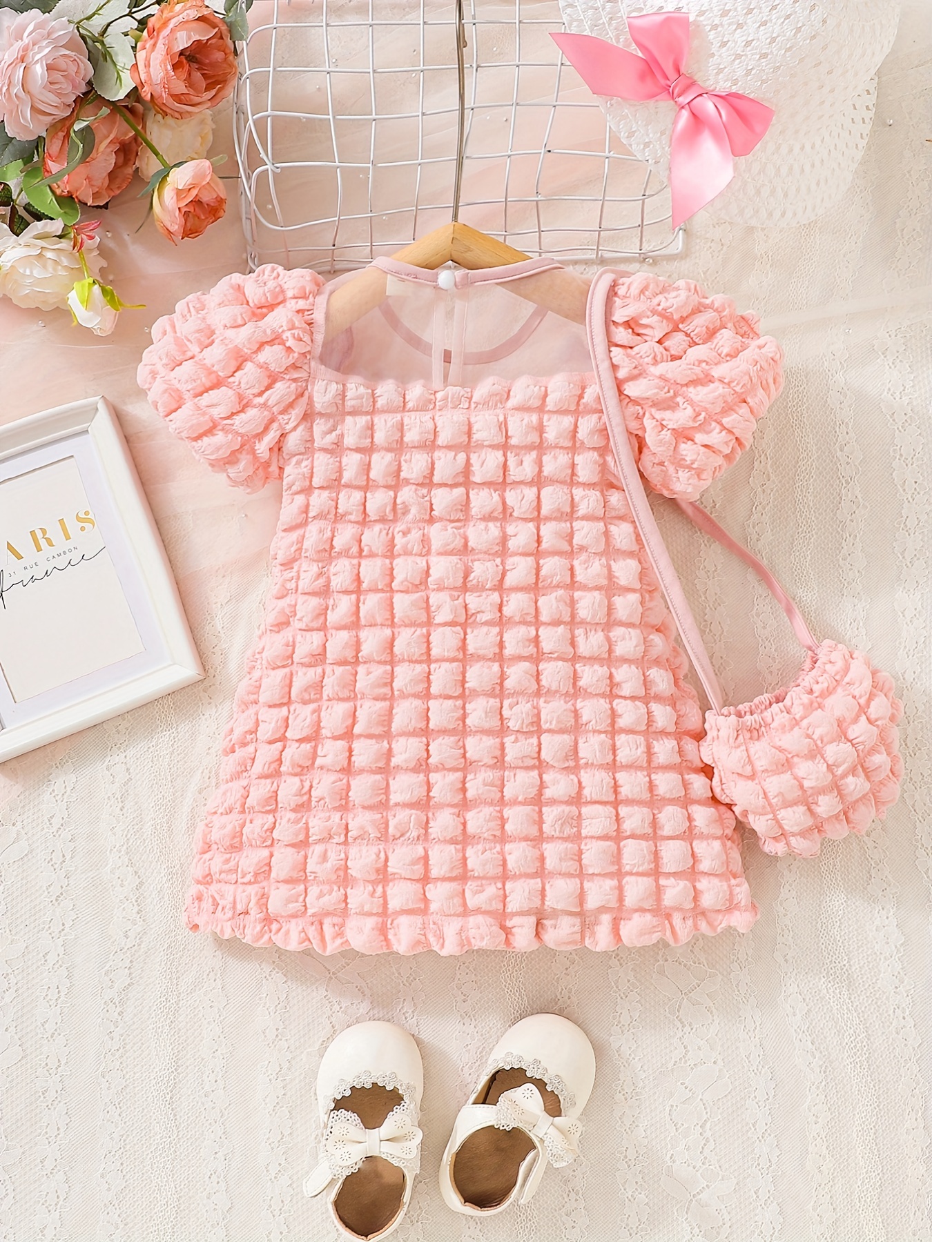 pretty little princesses will look adorable in this super stylish plaid mesh dress details 5