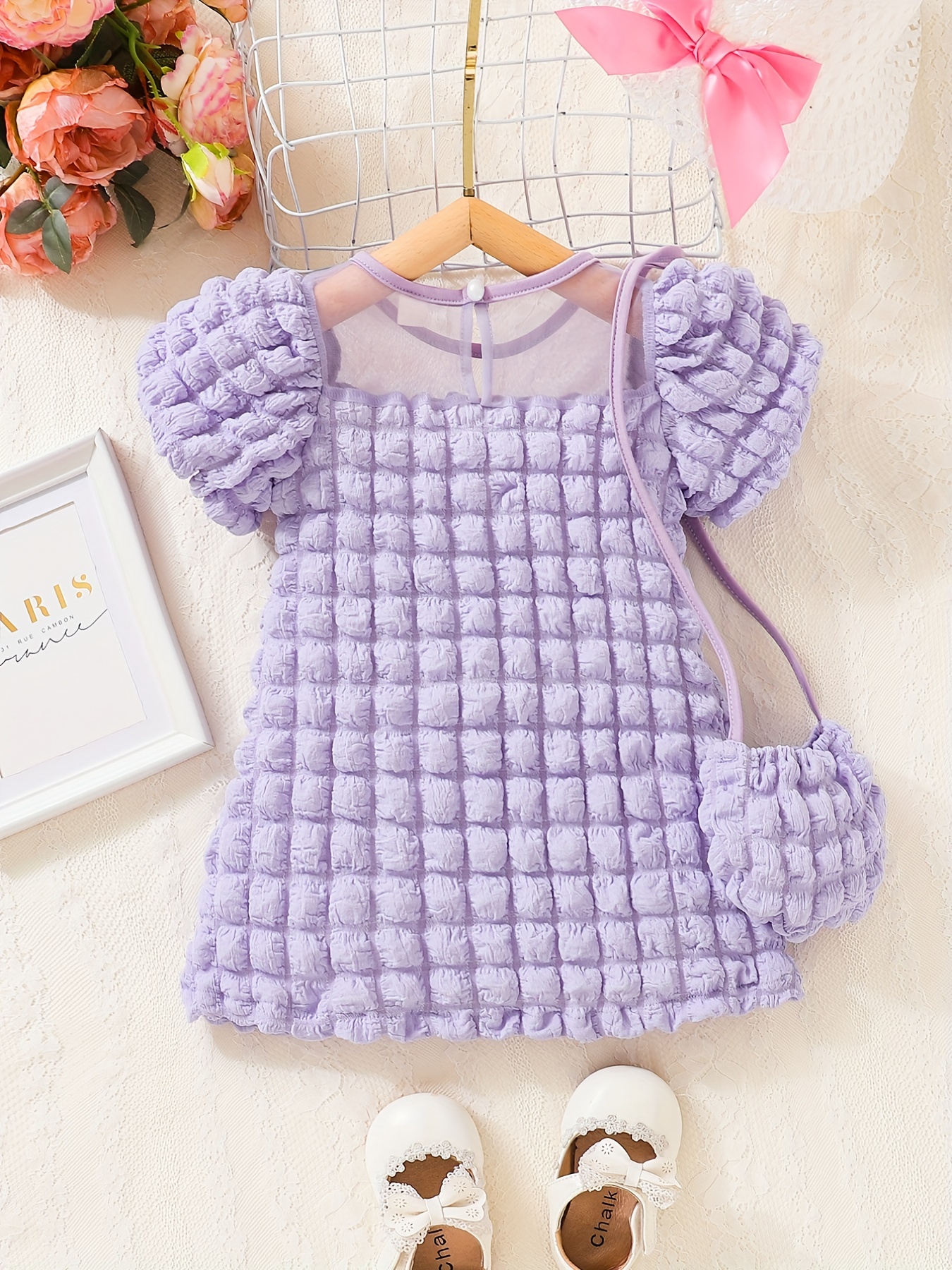 pretty little princesses will look adorable in this super stylish plaid mesh dress details 14