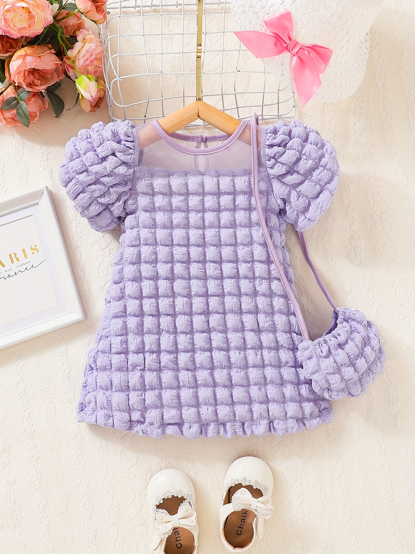 pretty little princesses will look adorable in this super stylish plaid mesh dress details 17