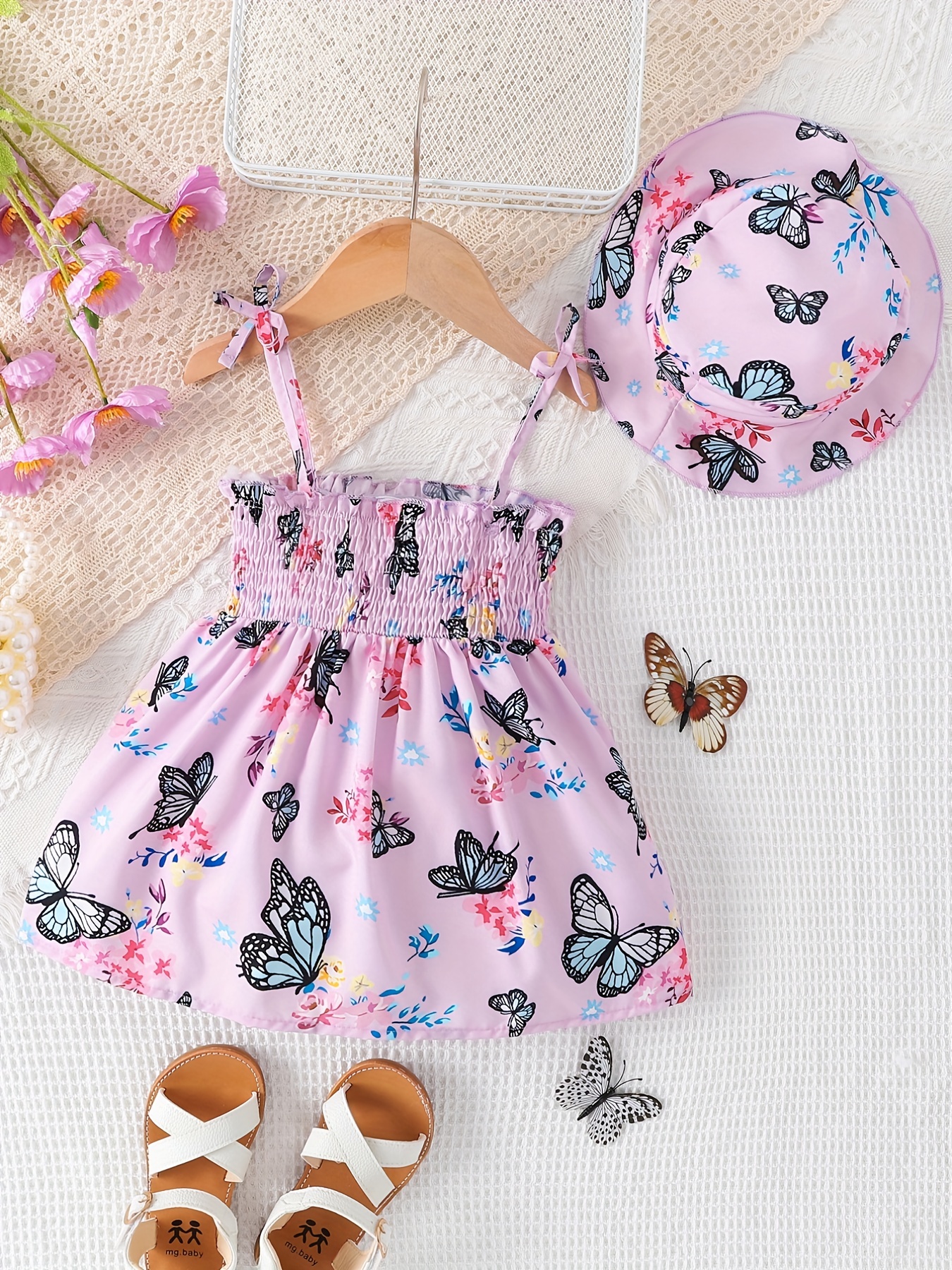 european and american baby girls cute fuirt print dress hat details 5