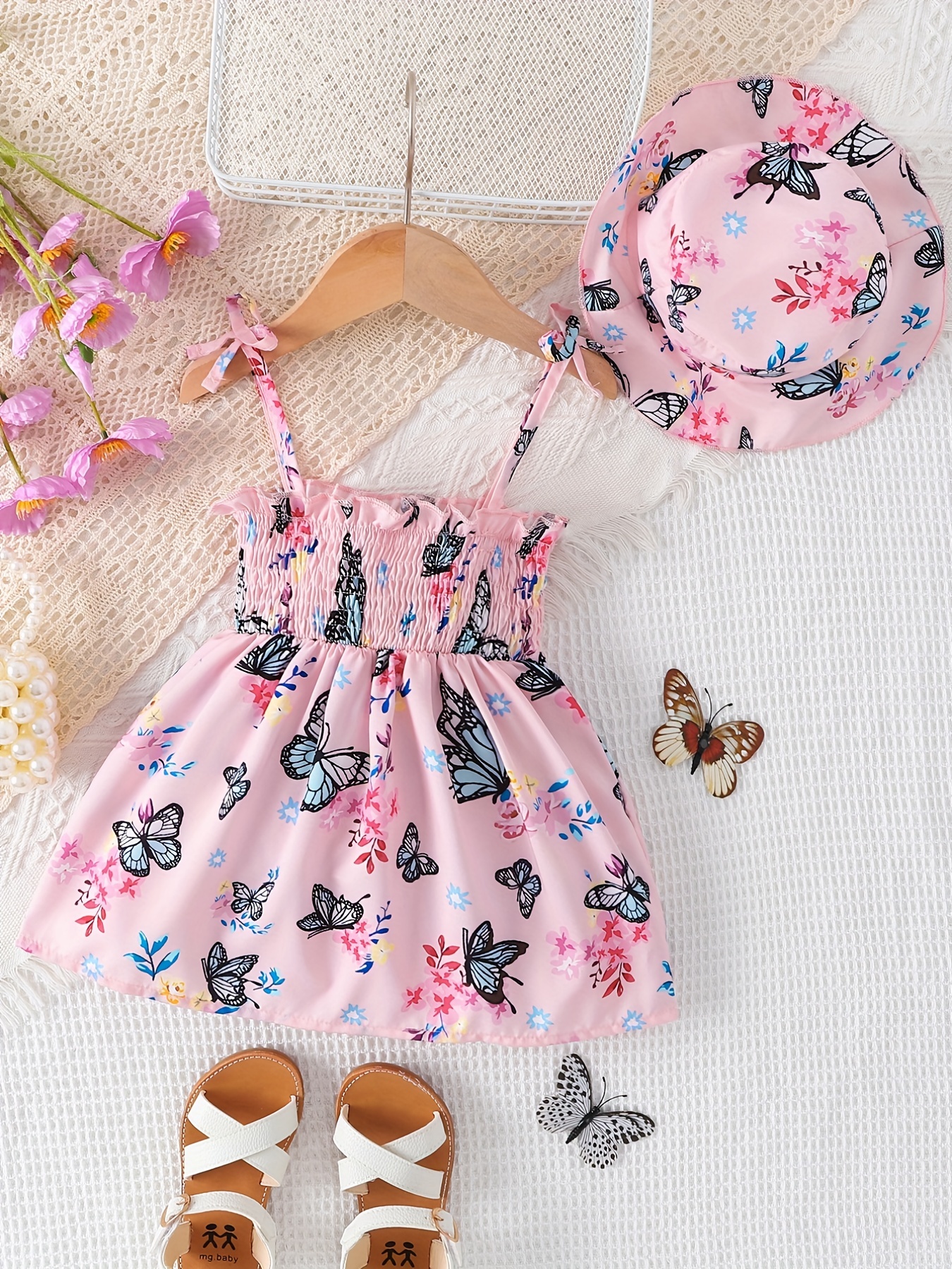 european and american baby girls cute fuirt print dress hat details 10