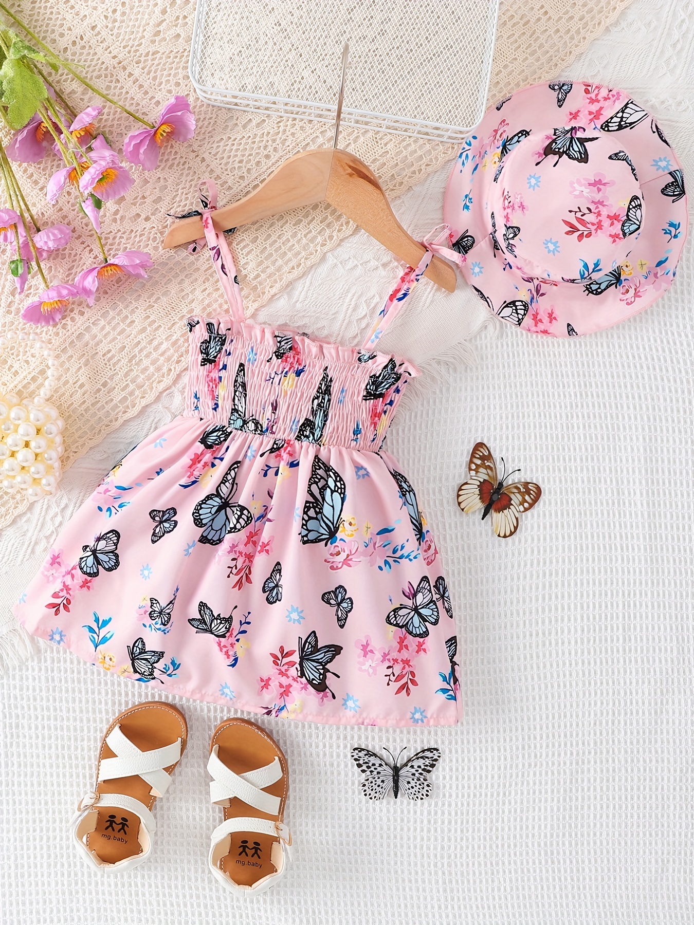 european and american baby girls cute fuirt print dress hat details 11