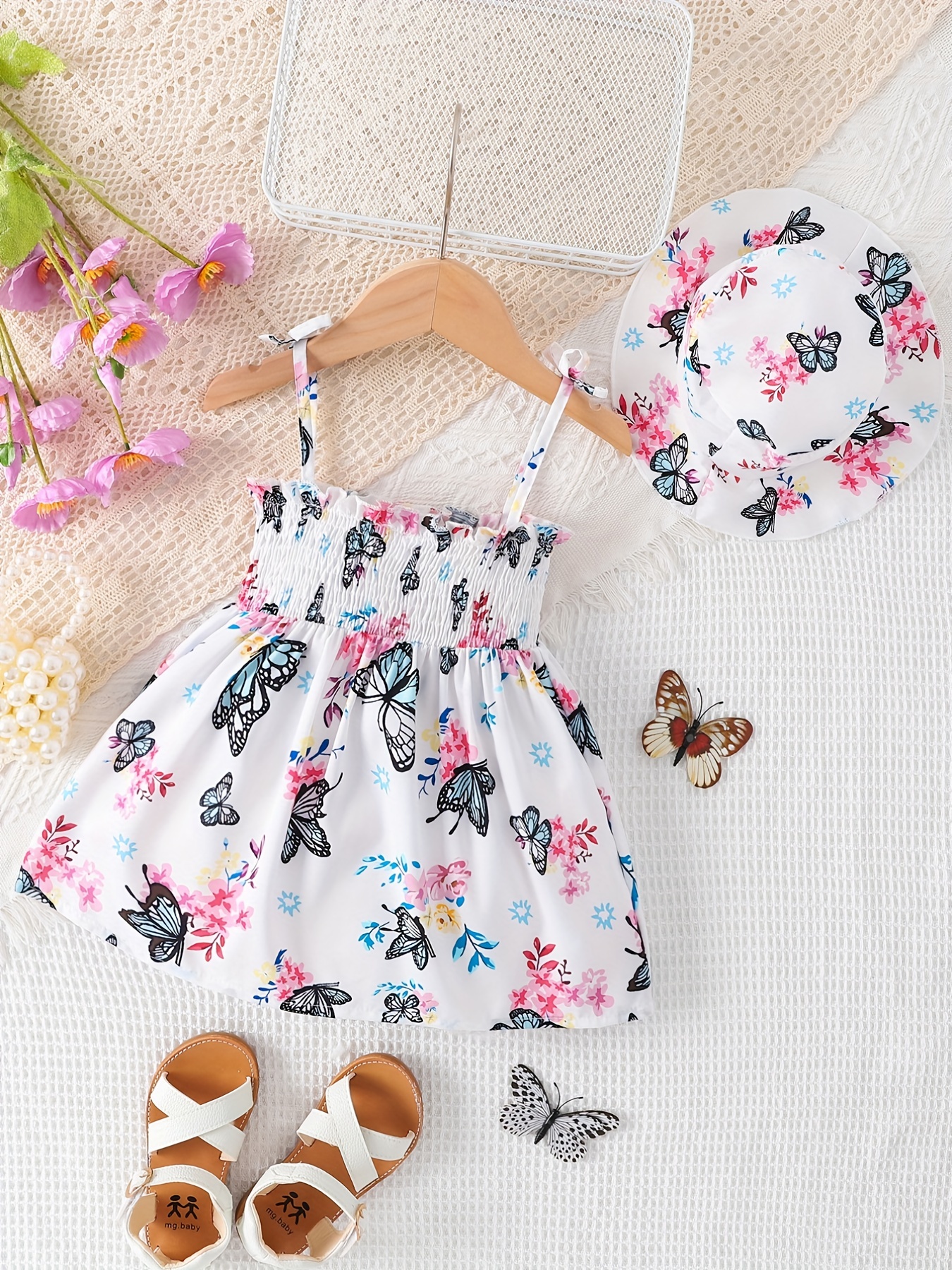 european and american baby girls cute fuirt print dress hat details 15