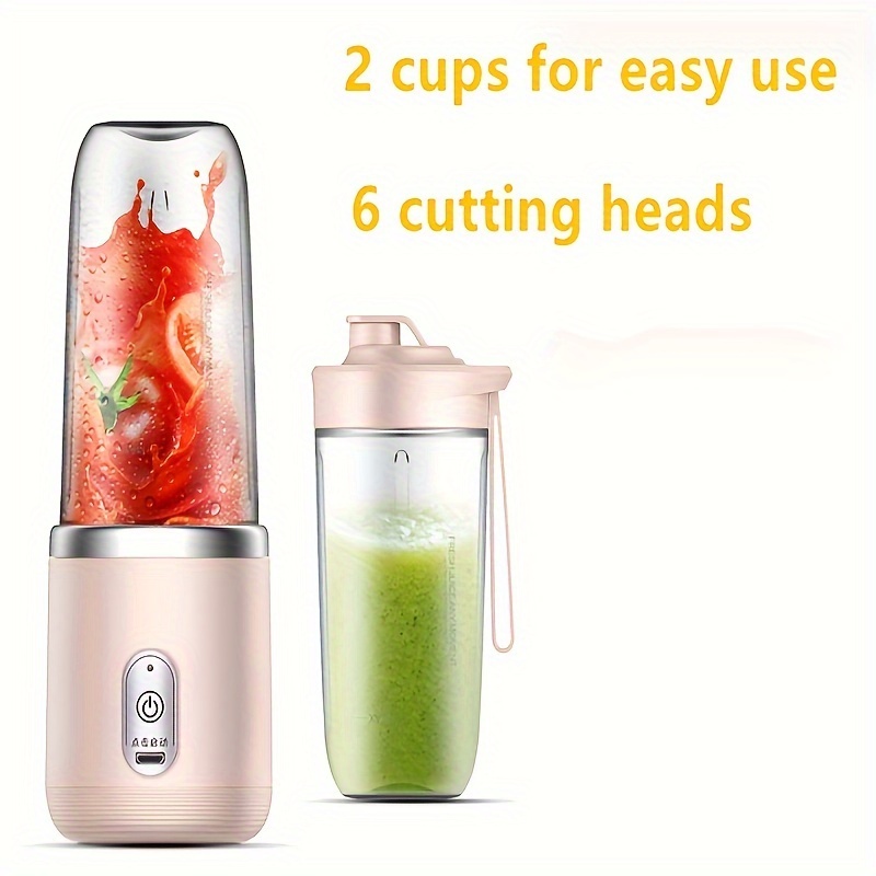 2 cups portable fruit juicer 1 fruit smoothie and milkshake wireless juicer usb charging mixer for baby food gym home travel details 2