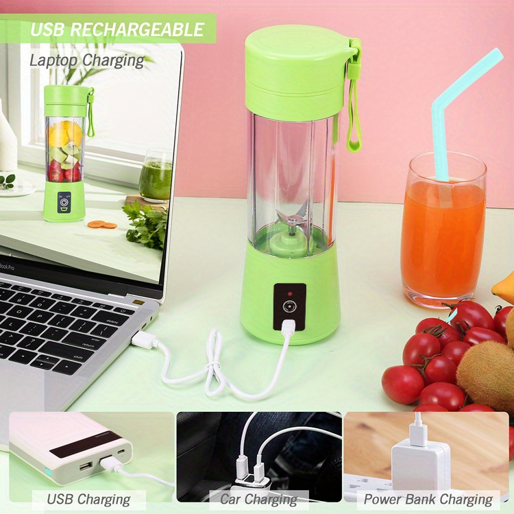 portable usb charging juicer 6 leaf knife household small juicer for fresh fruit juice on the go details 1