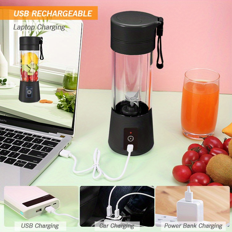 portable usb charging juicer 6 leaf knife household small juicer for fresh fruit juice on the go details 3