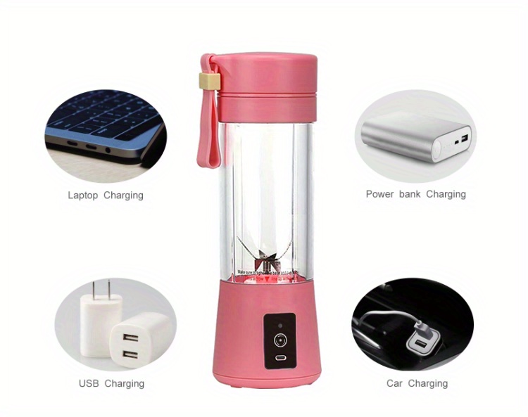 portable usb charging juicer 6 leaf knife household small juicer for fresh fruit juice on the go details 12