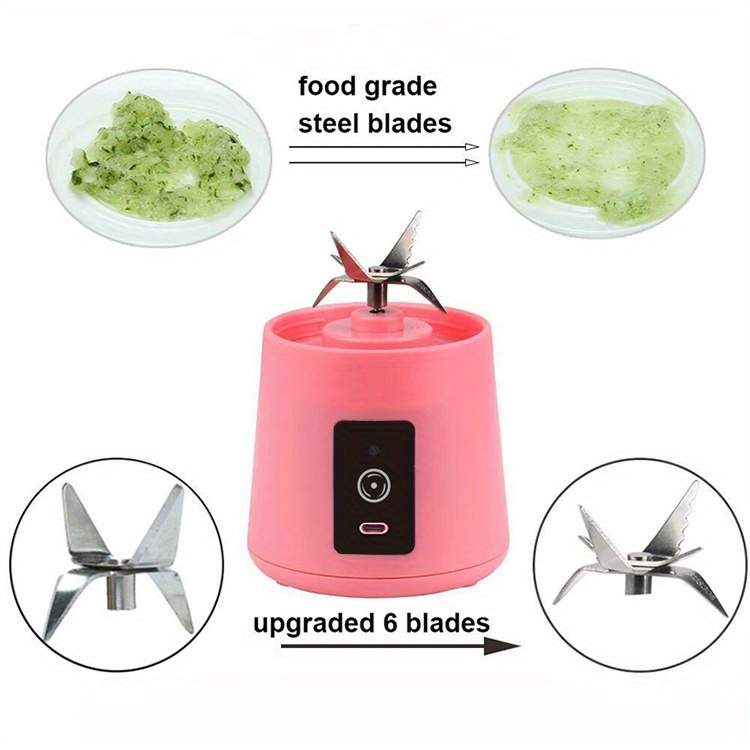 portable usb charging juicer 6 leaf knife household small juicer for fresh fruit juice on the go details 13