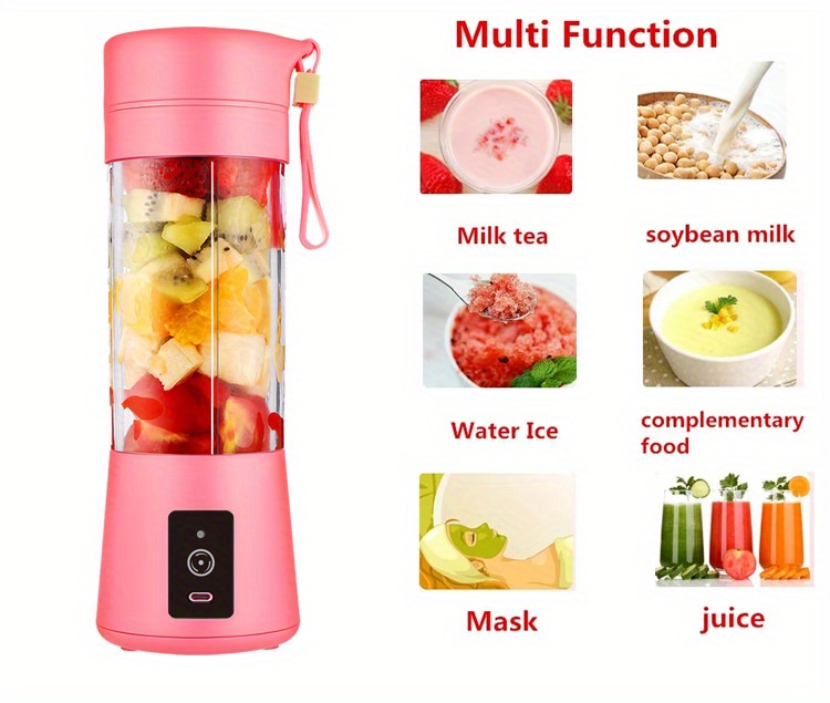 portable usb charging juicer 6 leaf knife household small juicer for fresh fruit juice on the go details 16