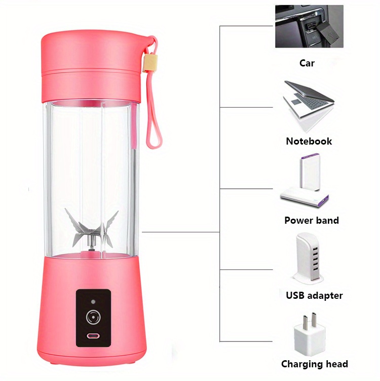 portable usb charging juicer 6 leaf knife household small juicer for fresh fruit juice on the go details 18