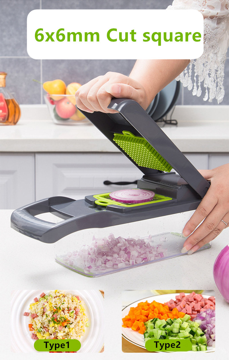 14 in 1 multifunctional vegetable chopper cutter vegetable dicer slicer cutter mandoline onion chopper for onion potato tomato cucumber carrot details 4