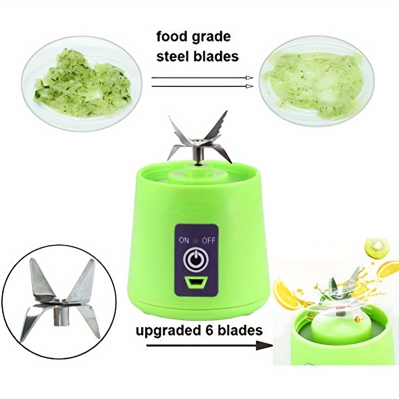 380ml portable blender 2000mahpersonal mini blender shakes smoothies ice jucier cup usb rechargeable strong power six blades mixer details 7