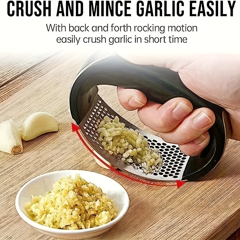 1 manual ring type garlic masher manual garlic masher household garlic peeler garlic press household stainless steel kitchen accessory easy to use and clean perfect for chopping crushing and mashing garlic in the kitchen details 4