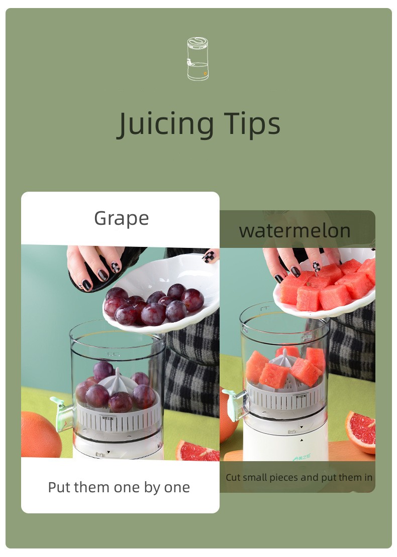 rechargeable electric juicer convenient orange squeezer wireless small juice machine perfect for fruit cooking details 3