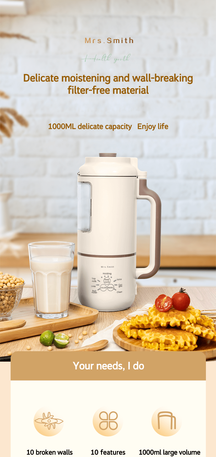 1000ml portable mini soy milk maker with free filtering and self cleaning perfect for 1 4 person households enjoy fresh soy milk and juices anytime details 0