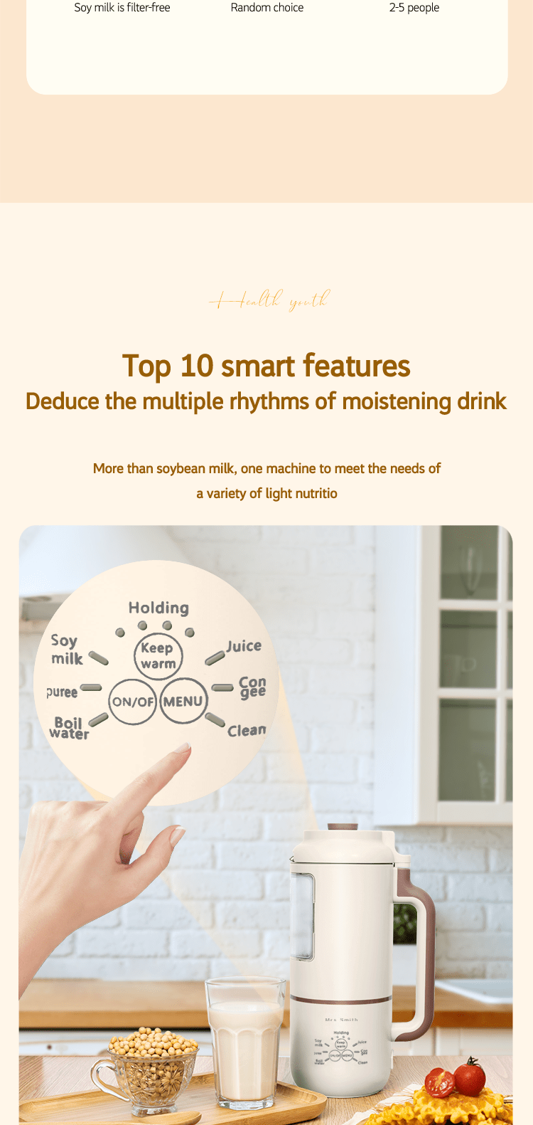 1000ml portable mini soy milk maker with free filtering and self cleaning perfect for 1 4 person households enjoy fresh soy milk and juices anytime details 1