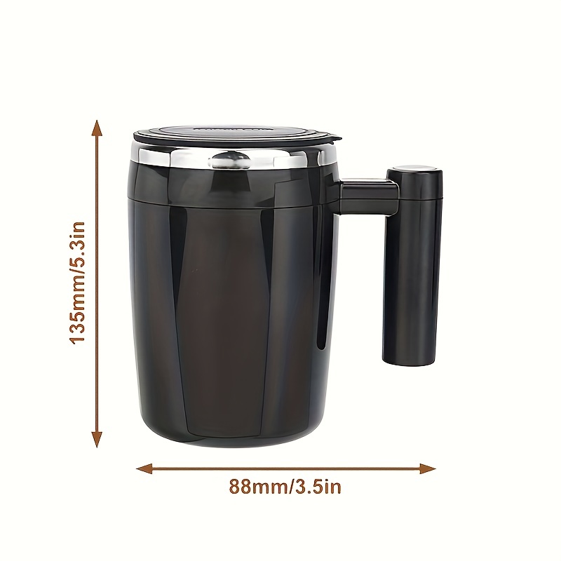 rechargeable auto magnetic-self stirring mug rechargeable auto magnetic coffee mug waterproof automatic mixing cup for milk cocoa at office kitchen travel 14oz best gift black details 0