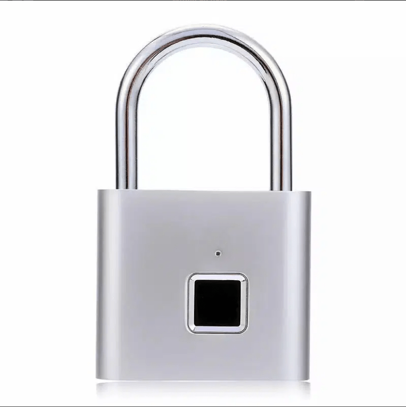 1pc mini smart fingerprint padlock waterproof security door lock antitheft keyless usb rechargeable lock for suitcase luggage backbag details 0