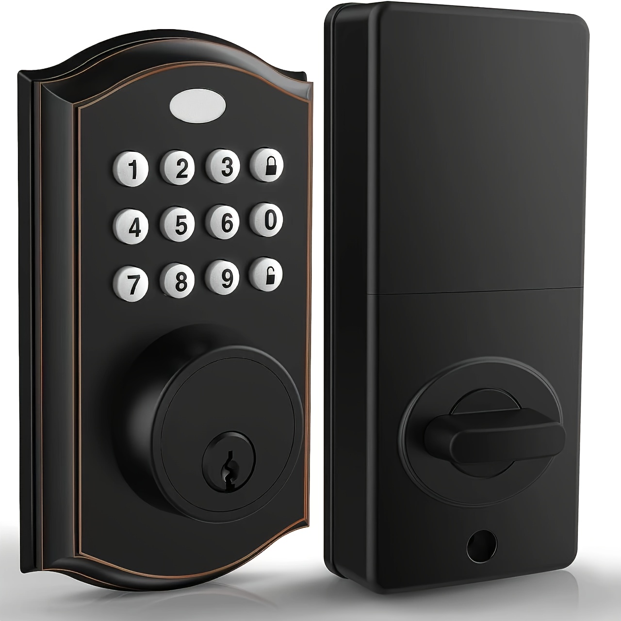 keyless entry door-keyless entry door lock electronic door lock with keypad smart deadbolt lock with auto lock security waterproof smart lock easy to install ideal for front door home use apartment m19l basic orb details 0