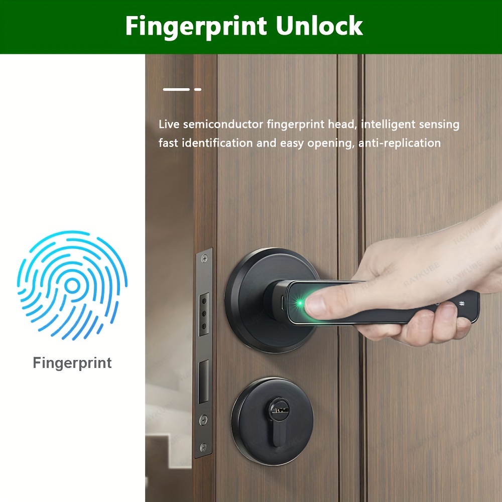 smart fingerprint door lock with keypad keyless entry perfect for indoor home wooden metal door details 3