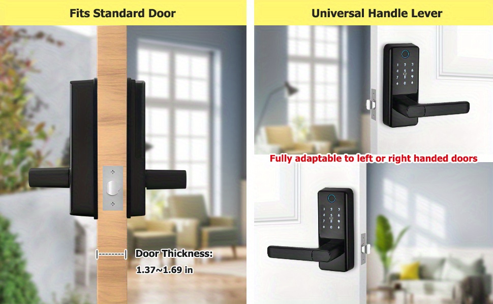 touch screen half panel lock ttlock th04t 5 in 1 keyless entry door locks smart door lock fingerprint door lock keypad door lock details 7