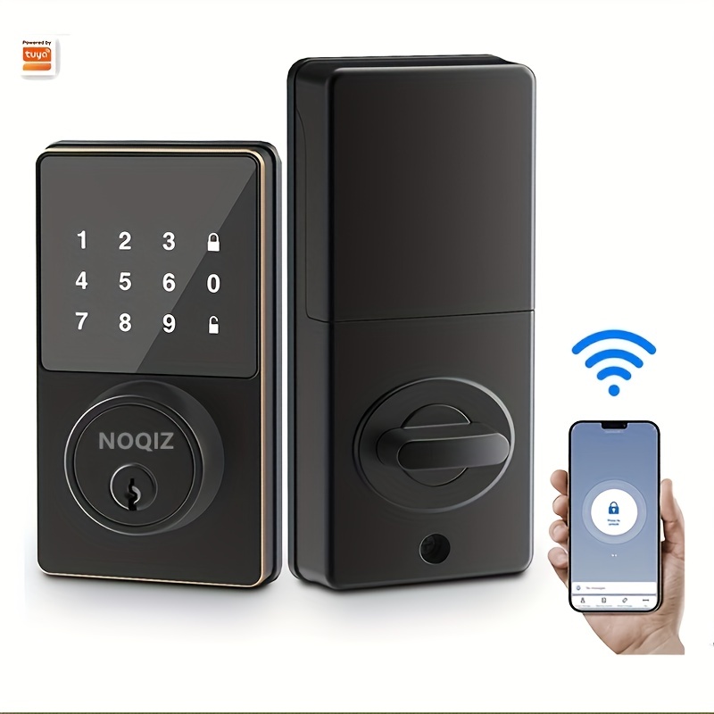 smart life keyless entry tuya smart lock with touchscreen keypads ip54 waterproof grade app unlock 50 user codes secure your home now details 1