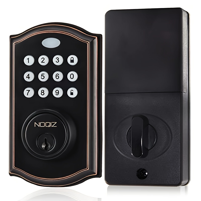 noqiz keyless entry door lock smart lock with touchscreen keypad secure deadbolt lock with 50 user codes easy installation auto lock waterproof grade ip54 bedroom door home apartment m15 orb details 0