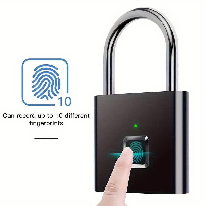 fingerprint lock without key waterproof anti theft smart lock fingerprint padlock zinc alloy intelligent safety electronic doorlock details 1