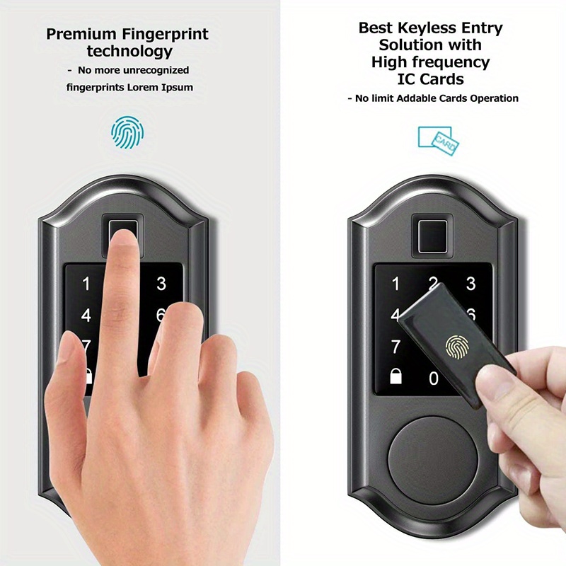 smart lock with fingerprint deadbolt 5 in 1 keyless entry door locks with keypads app remote control ip54 waterproof auto smart lock details 6