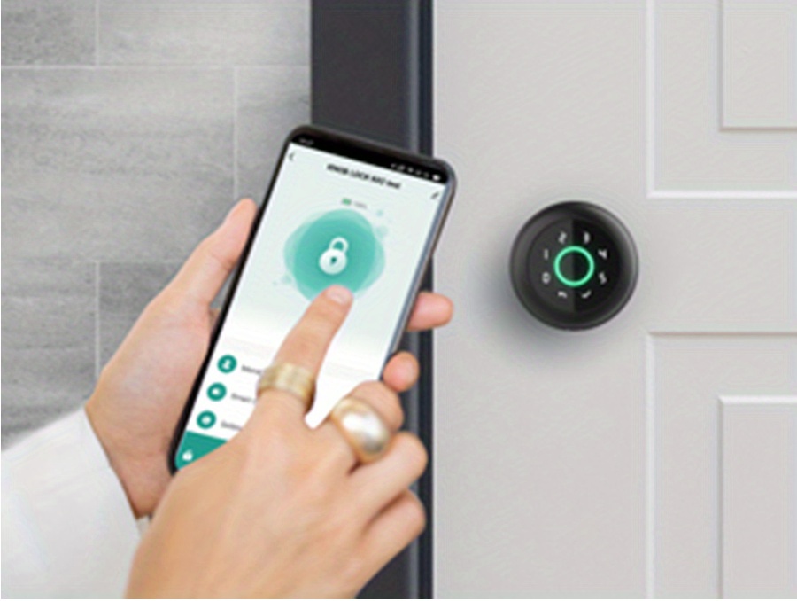 1pc ghome smart fingerprint door lock with keypad door knob biometric door smart lock app control interior door knob with key great for bedroom apartments offices and hotels uses 4 aaa batteries the product does without a battery details 1