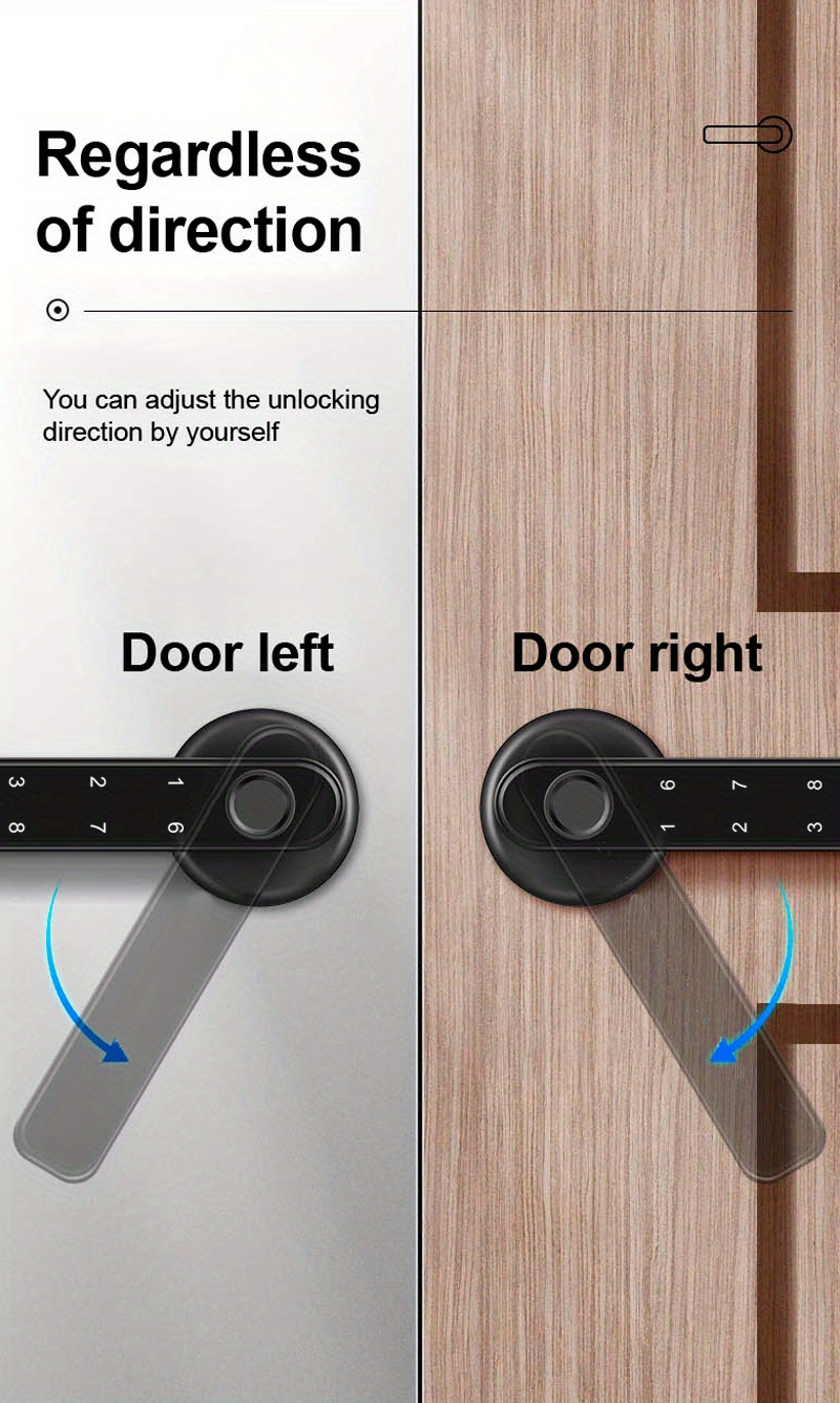 fingerprint smart door lock biometric door lock with handle tuya app control keyless smart door lock details 5