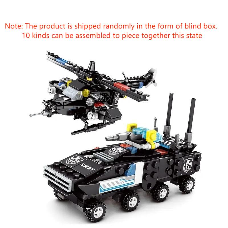 building block toys educational assembly toys 10 in 1 set combination diy deformation assembly police car toys airplane car toys for baby children halloween thanksgiving day christmas gift details 1