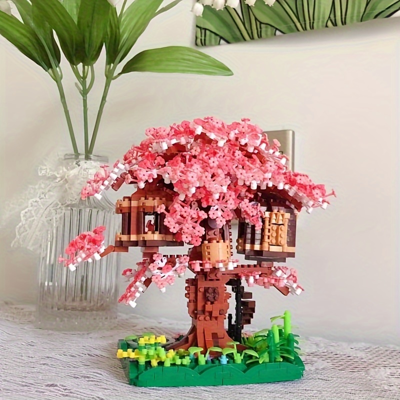 cherry bonsai tree building sets mini building blocks of cherry flowers bonsai tree kit mini bricks sakura tree house good gift choice details 6