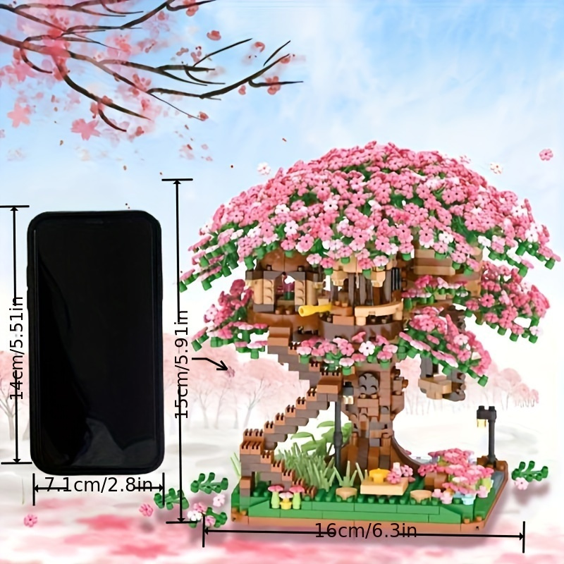 cherry bonsai tree building sets mini building blocks of cherry flowers bonsai tree kit mini bricks sakura tree house good gift choice details 7