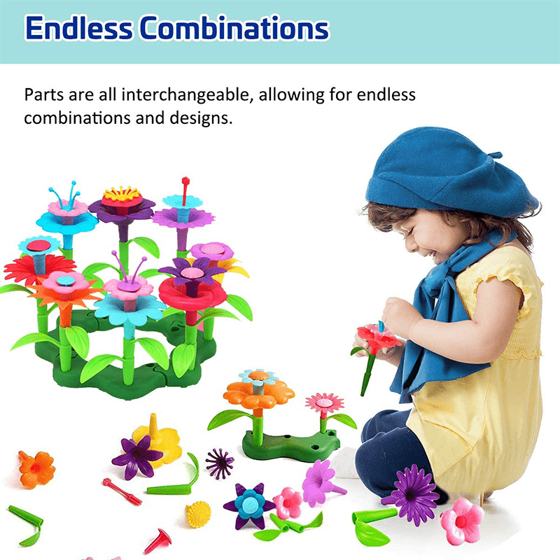 72pcs flower garden building set stem educational activity for 3 6 year old boys girls arts crafts toys gifts for preschoolers halloween thanksgiving day christmas gift details 2