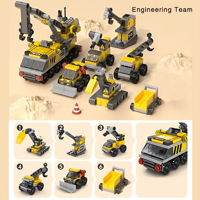 build a construction empire with this 6 in 1 machinery themed building block kit halloween thanksgiving day christmas gift details 6