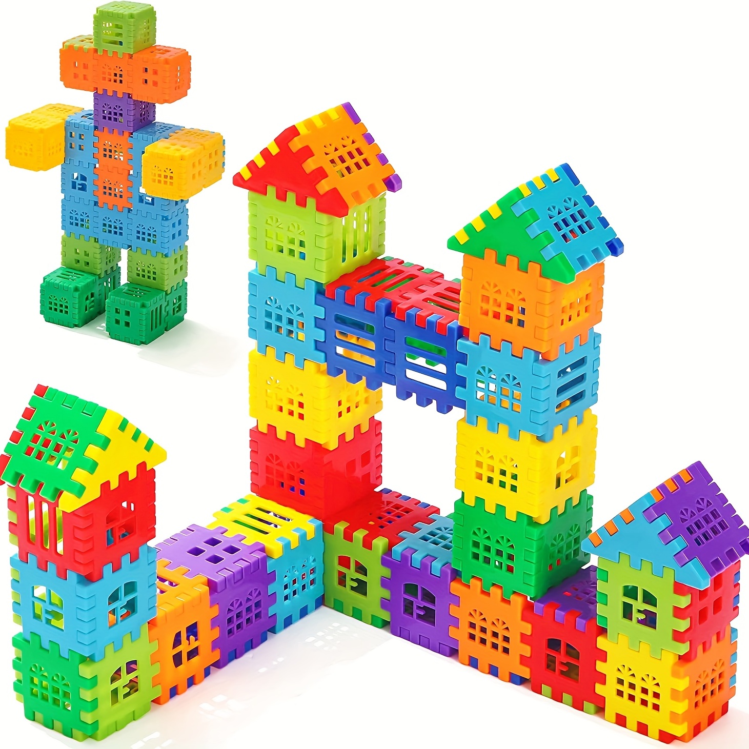 60pcs villa building block toys house splicing toys montessori toys fine motor skills education classification and matching stacked toys random colors halloween thanksgiving day christmas gift details 3