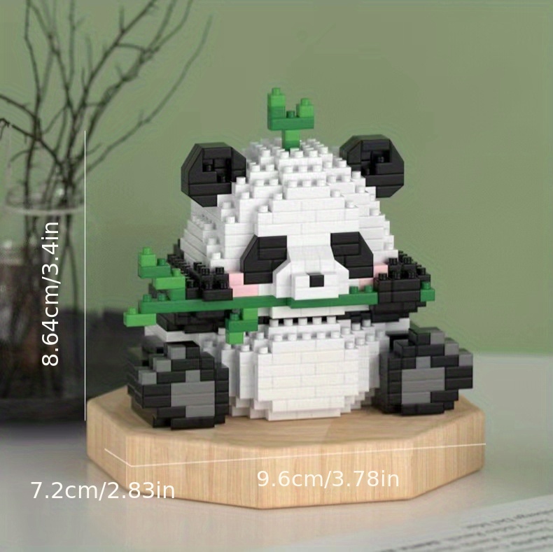 build your own panda world 1 set of micro particle compatible building blocks educational diy toys details 3